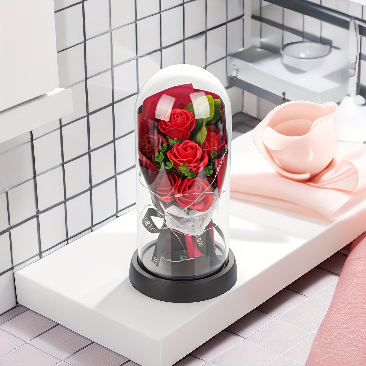 Romantic Everlasting Rose Bouquet with LED Lights-2