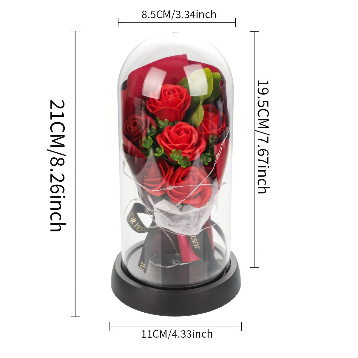 Romantic Everlasting Rose Bouquet with LED Lights-1