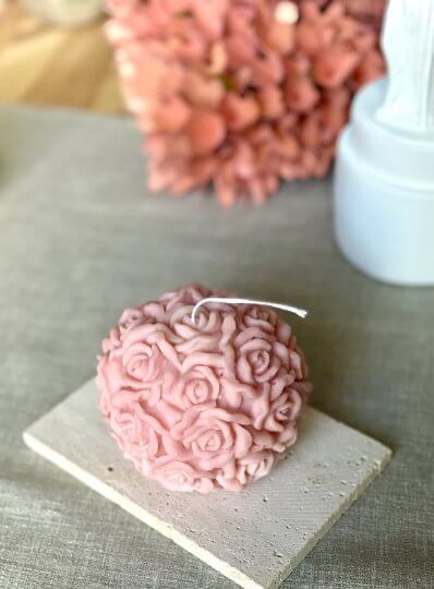 Rose Blossom Scented Candle – Handmade Luxury Gift-4